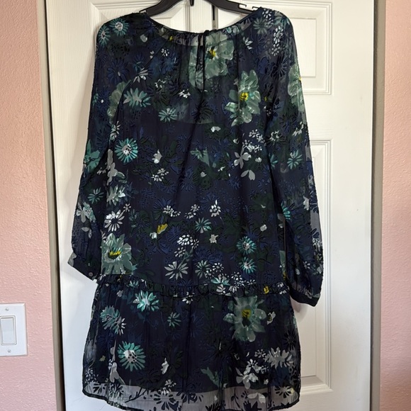 LOFT Sheer Winter Garden Flounce Dress size S - Picture 8 of 12